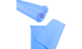 Tapete azul impermeável dobrável e durável em silicone, próprio para máquina de lavar para limpezas rápidas.