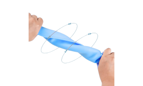 Tapete azul em silicone impermeável, forte e flexível, torce e dobra facilmente para uma limpeza sem esforço.